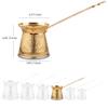 Alisveristime Authentic Turkish Coffee Pot, Handmade Cezve/Ibrik, 2.95-Inch Width, 2.95-Inch Height - 10.14 Ounce Enhance Your Coffee Experience Now! (3 Cup) (Gold) view 2