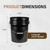 ATERET 5 Gallon Bucket - Durable 90 Mil All Purpose Pail - Black Bucket - Food Grade - BPA Free Plastic (18 Pack) view 3