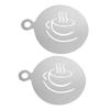 Kichvoe 2pcs Reusable Stainless Stencils for Latte Art Convenient and Wear-resistant Diy Decoration Tools for Cafes and Home Use view 1