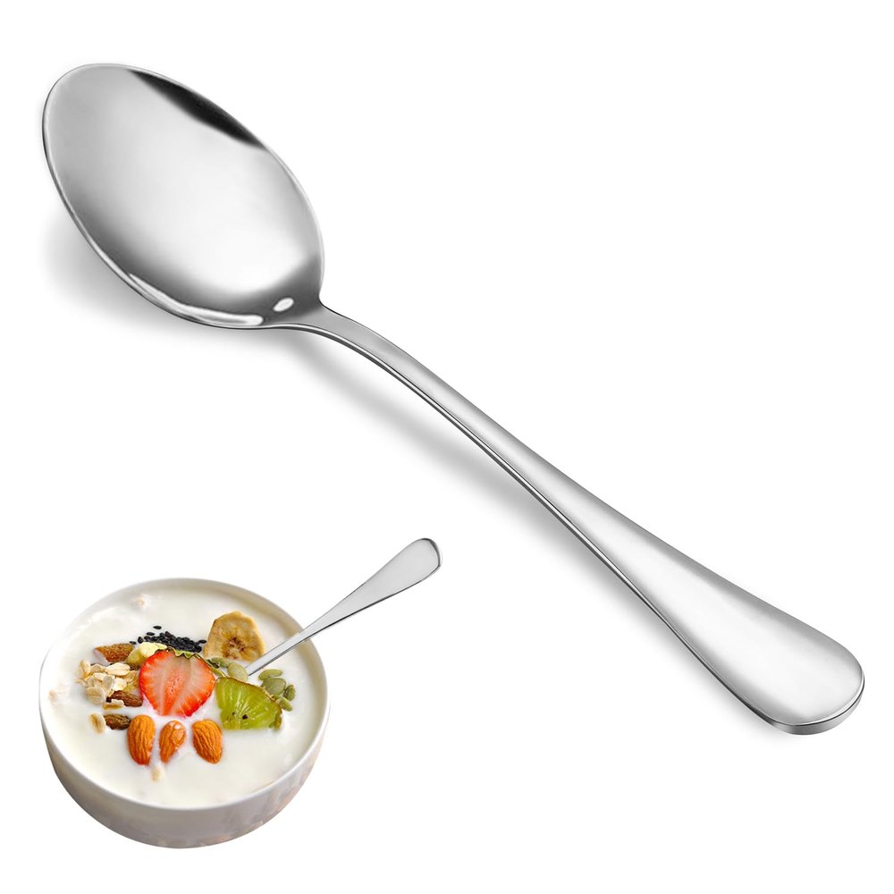 12 Piece Teaspoons Set,Food Grade Stainless Steel Tea Spoons,Durable Small Spoon,Metal Dessert Spoon,Spoons Silverware for Home,Kitchen or Restaurant,Mirror Polished & Dishwasher Safe,6.7-Inch