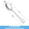 12 Piece Teaspoons Set,Food Grade Stainless Steel Tea Spoons,Durable Small Spoon,Metal Dessert Spoon,Spoons Silverware for Home,Kitchen or Restaurant,Mirror Polished & Dishwasher Safe,6.7-Inch view 2