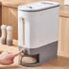 Jiawu Rice Dispenser, 11 Lbs/22 Lbs Grain Container Storage with Lid, Household Cereal Dispenser Bucket, Food Dispenser Kitchen Organization for Rice, Beans, Grains, Small Dry Food (Gray L 10L) view 1