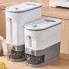 Jiawu Rice Dispenser, 11 Lbs/22 Lbs Grain Container Storage with Lid, Household Cereal Dispenser Bucket, Food Dispenser Kitchen Organization for Rice, Beans, Grains, Small Dry Food (Gray L 10L) view 2