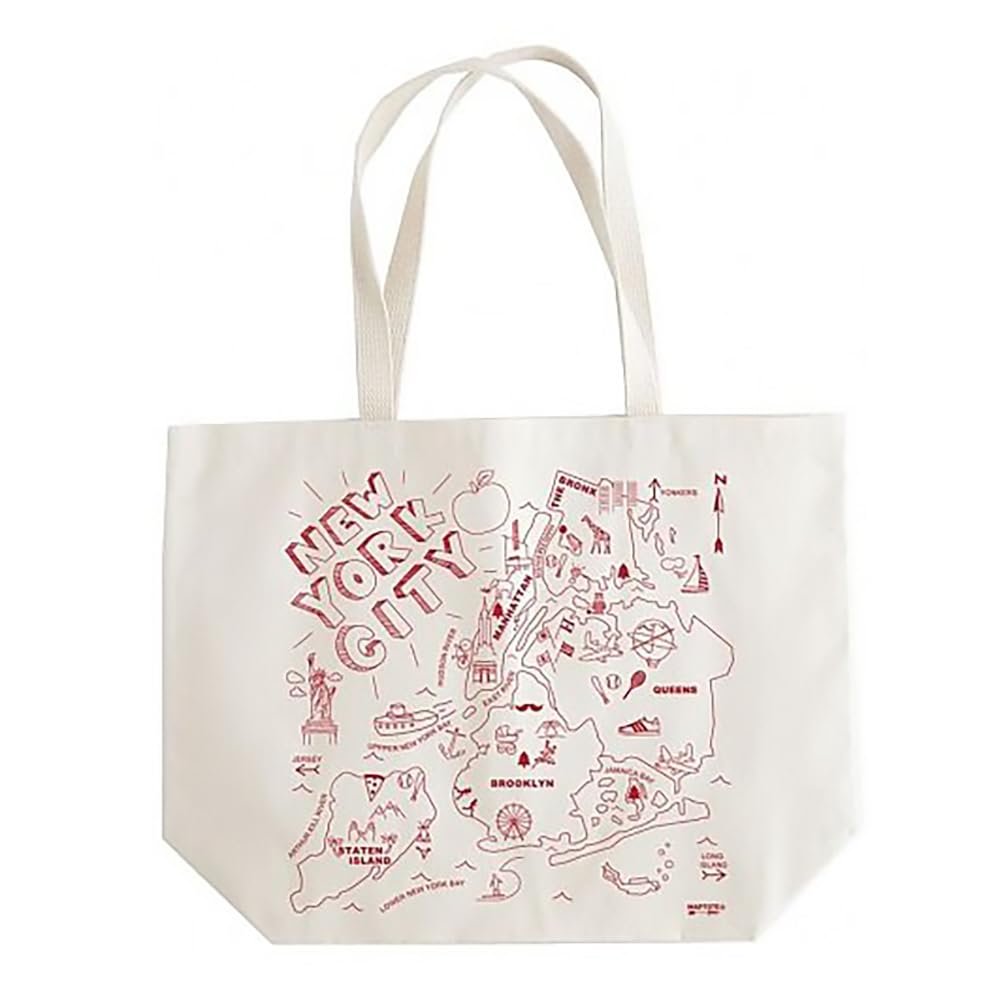 FaceYee Tote Bag Fun Lcation New York Handbags Shoulder Grocery Bags 16" Wx14 H(40cmx35cm) Resuable Washable Color:Fun Lcation
