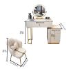 Makeup vanity rock slab desktop , Vanity table Upholstered Stool with Drawer Makeup Table, Vanity desk 3-Color Adjustable Touch LED Mirror, Bedroom White and Gray modern vanity ( Color : White+black , view 4