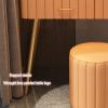 Makeup vanity with Round Mirror, Detachable Mirror modern vanity desk, with Drawers Shelves Dresser Desk and Cushioned Stool Set, Makeup Table 3-Color Adjustable Touch Light ( Color : Grey+petal chair view 4