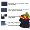 evohyah 1Pack Large Reusable Grocery Tote - 50LBS Ripstop Geometric Fashion Recycling Bag - Folding Storage - Machine Washable Nylon - Dark Blue view 3