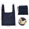 evohyah 1Pack Large Reusable Grocery Tote - 50LBS Ripstop Geometric Fashion Recycling Bag - Folding Storage - Machine Washable Nylon - Dark Blue view 4