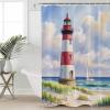 Light-House Shower Curtain Set with Hook 60"x72",Washable Cloth Polyester Fabric Shower+Curtain,Waterproof Bath Curtains for Bathroom,Bathtubs Decor Accessories Summer Sea Ocean Nautical Sailboat view 1