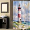 Light-House Shower Curtain Set with Hook 60"x72",Washable Cloth Polyester Fabric Shower+Curtain,Waterproof Bath Curtains for Bathroom,Bathtubs Decor Accessories Summer Sea Ocean Nautical Sailboat view 4