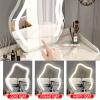 Large Drawers Dressing Table, solid wood frame Vanity table, Vanity table 3 Lighting Modes Brightness Adjustable, Dressing Table for Small Space, desk and vanity combo ( Color : White , Size : 60cm/23 view 2