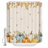 Fall Eucalyptus Leaves Shower Curtain Set with Hook 72"x72",Washable Cloth Polyester Fabric Shower+Curtain Bath Curtains for Bathroom,Bathtubs Decor Accessories Thanksgiving Seasonal Pumpkin Maple view 2