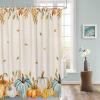 Fall Eucalyptus Leaves Shower Curtain Set with Hook 72"x72",Washable Cloth Polyester Fabric Shower+Curtain Bath Curtains for Bathroom,Bathtubs Decor Accessories Thanksgiving Seasonal Pumpkin Maple view 3