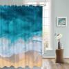 Abstract Ocean Shower Curtain Set with Hook 36"x78",Washable Cloth Polyester Fabric Shower+Curtain,Waterproof Bath Curtains for Bathroom,Bathtubs Decor Accessories Summer Coastal Beach Gradient Waves view 3