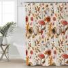 Fall Leaves Flowers Shower Curtain Set with Hook 48"x72",Washable Cloth Polyester Fabric Shower+Curtain Bath Curtains for Bathroom,Bathtubs Decor Accessories Country Rustic Mushroom Chic Butter-fly view 1