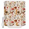 Fall Leaves Flowers Shower Curtain Set with Hook 48"x72",Washable Cloth Polyester Fabric Shower+Curtain Bath Curtains for Bathroom,Bathtubs Decor Accessories Country Rustic Mushroom Chic Butter-fly view 2