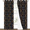 Abstract Flower Blackout Curtains 63 Inches Long for Bedroom,Thermal Insulated Darkening Black Out Window Curtain Panels Living Room Drapes,Brown Minimalist Geometric Floral Native American 104x63 view 1