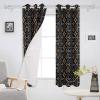 Abstract Flower Blackout Curtains 63 Inches Long for Bedroom,Thermal Insulated Darkening Black Out Window Curtain Panels Living Room Drapes,Brown Minimalist Geometric Floral Native American 104x63 view 3