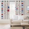 4th-of-July Blackout Curtains 90 Inches Long for Bedroom, Thermal Insulated Room Darkening Black Out Window Curtain Panels Grommet Drapes for Living Room, Summer Red Blue Independence Day Star 104x90 view 2