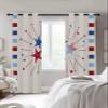 4th-of-July Blackout Curtains 90 Inches Long for Bedroom, Thermal Insulated Room Darkening Black Out Window Curtain Panels Grommet Drapes for Living Room, Summer Red Blue Independence Day Star 104x90 view 3