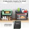 Kitstorack Adjustable Microwave Oven Rack,Microwave Stand Shelf Heavy Duty 2-Tier Shelf with Cutting Boards Stand for Kitchen Shelves Counter Top Organizer, Holds 120lbs,9 Hooks view 3