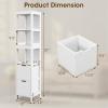 LOKO Tall Bathroom Storage Cabinet, Wooden Slim Bathroom Cabinet with Anti-toppling Device, Tall Narrow Storage Cabinet with 2 Removable Drawers, White view 3
