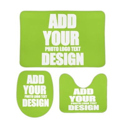 NALAHOME Custom 3 Piece Bathroom Rug Set with Your Picture Logo Text Personalized Area Rugs Toilet Contour Mat Lid Cover Non-Slip Bath Rugs for Home Bathroom Decor 80