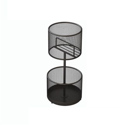 KARFER Umbrella Rack Stand, Umbrella Holder for Entryway, Metal Mesh Umbrella Rack for Canes and Walking Sticks, Home Office Decor, Double Layer Design (Color : Black, Size : 50cm)