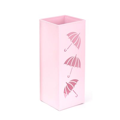 KARFER Metal Umbrella Holder, Umbrella Holder for Entryway, Square Umbrella Holder Rack, Umbrella Storage Stands, Home Office Entry Umbrella Drainage Rack (Color : Pink)