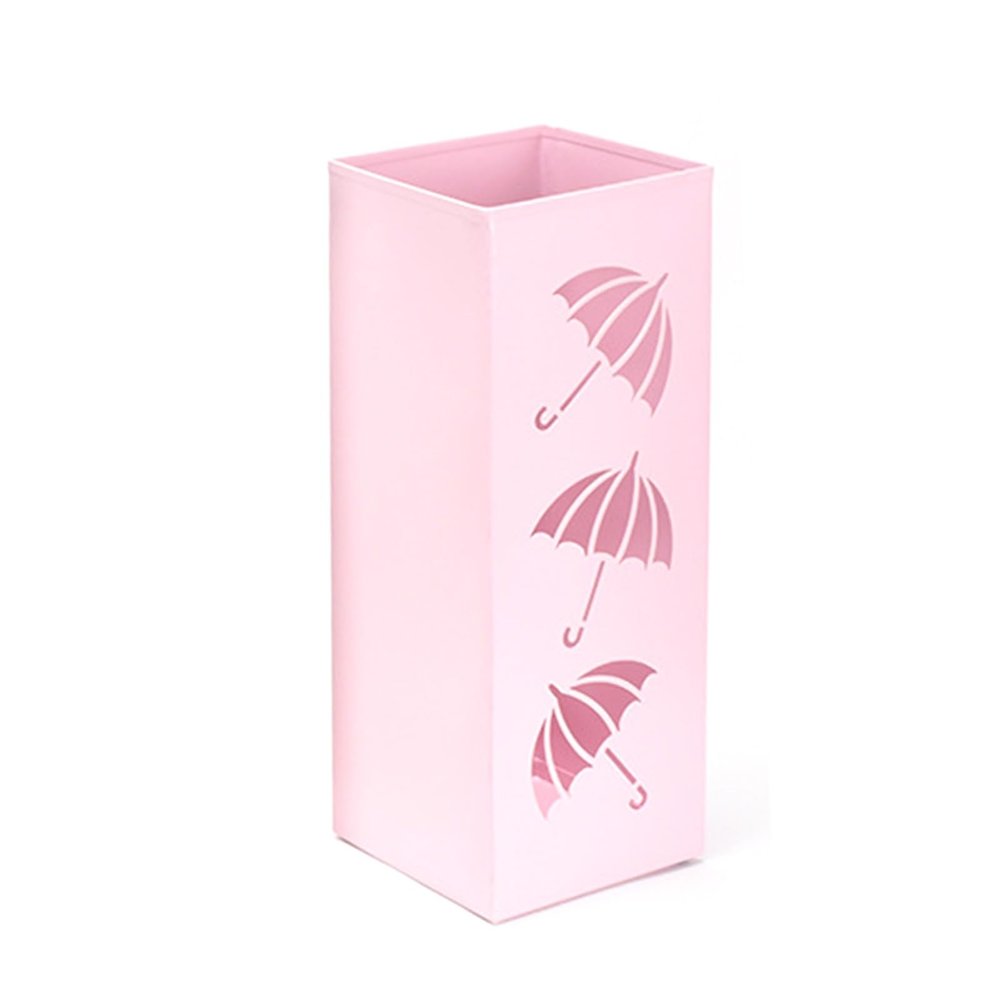 KARFER Metal Umbrella Holder, Umbrella Holder for Entryway, Square Umbrella Holder Rack, Umbrella Storage Stands, Home Office Entry Umbrella Drainage Rack (Color : Pink)
