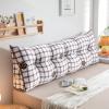 ZZYK Triangular Bed Backboard Reading Pillow,Wedge Headboard Pillow for Day Bed Tatami Backrest Silk Bolster Removable Slipcover Lumbar Support Cushion,White,Full(47"/120cm) view 1