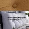 ZZYK Triangular Bed Backboard Reading Pillow,Wedge Headboard Pillow for Day Bed Tatami Backrest Silk Bolster Removable Slipcover Lumbar Support Cushion,White,Full(47"/120cm) view 3
