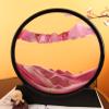 BENGUD 3D Landscape Quicksand Painting Round Glass Crafts Hourglass Gift Ornaments for Elders and Friends 12 Brown view 1