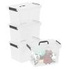 Nesmilers 4-pack 20 L Plastic Latching Boxes Totes, Clear Storage Bins with Lids/handles view 1