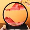 BENGUD 3D Landscape Quicksand Painting Round Glass Crafts Hourglass Gift Ornaments for Elders and Friends 12 red view 1