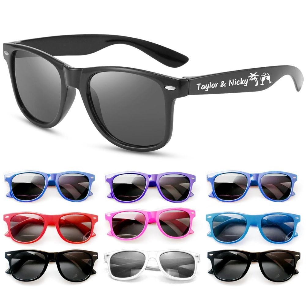 LYOUF Custom Sunglasses Bulk Wedding Party Groomsmen Bridesmaid Guests Reception Personalized Plastic Sunglasses Gifts
