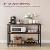 VASAGLE Kitchen Island with 3 Shelves, 39.4 Inches Width Kitchen Shelf with Large Worktop, Stable Steel Structure, Industrial, Easy to Assemble, Rustic Brown and Black UKKI005B01 view 4