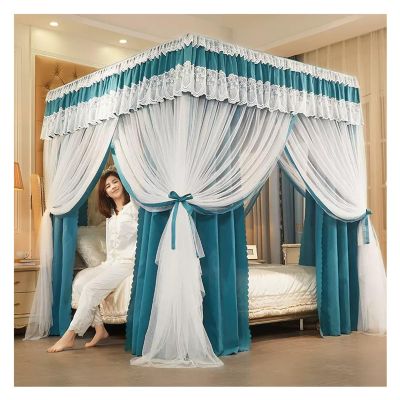 Bed Canopy Luxury Floor Standing Bed Canopy, Decorative Bed Curtains for The Girl's Princess Bedroom, Suitable for All Seasons, for 1.5m, 1.8m, 2m Beds, with Bracket (Color : E, Size : 180x200x200cm
