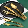 Modern Silverware Set for 16 with Unique Pattern Tableware Set,Retro 64 Piece Stainless Steel Cutlery Flatware Set, Kitchen Utensil Sets Knife Spoons Forks Set for Home Restaurant Mirror Polished view 2