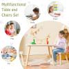 Costzon Kids Table and Chair Set, 3 Pieces Wooden Activity Table & 2 Rabbit Shaped Chairs with Solid Wood Legs, Space-saving Design, Toddler Table and Chairs for Children Playroom Kindergarten (White) view 3