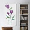 Renditions Gallery Canvas Botanical Wall Art Picture & Prints for Living Room Purple Dancing Aubergine Flowers Abstract Nature Artwork for Bedroom Office Home Decor - 20"X40" LT520 view 3