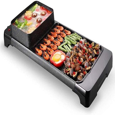 Electric Oven Household and Commercial Smokeless Electric Pan Multi-function Hot Pot Grill Integrated Non-stick Tray (Size : B)