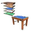 KICK Pentacle 55" 5-in-1 Multi Game Table (Brown)  Foosball, Billiards/Pool, Push Hockey, Shuffleboard & Bowling  Includes 6 Foosballs, Pool Balls, Bowling Set, Counterbalanced Men view 2