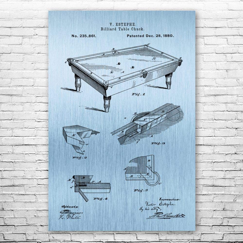 Pool Table Patent Print Poster (20x24) Pool Room Decor, Billiards Art, Pool Player Gifts, Game Room Art, Man Cave Decor, Garage Art