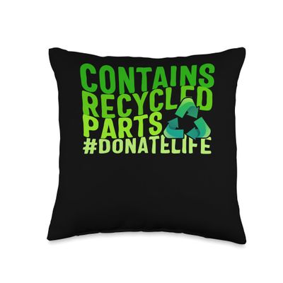 Aesthetic by KnowWhy Tees Co. Organ Transplant Recycling Donate Life Lung Kidney Liver Sur Throw Pillow, 16x16, Multicolor