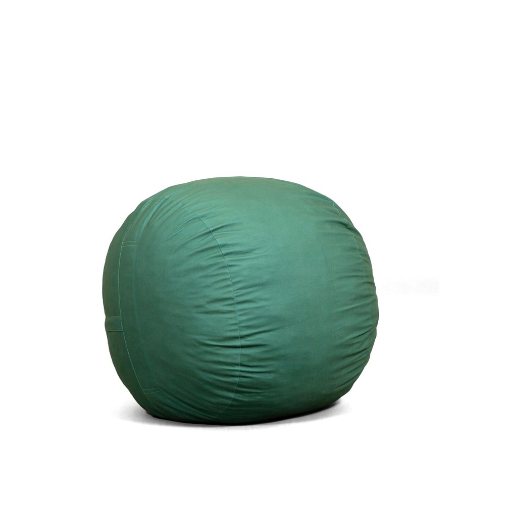 Big Joe Fuf 4Ft Foam Bean Bag Chair with Removable Cover for Kids, Teens, Collegiate Green Velveteen, Durable Woven Polyester, 4 foot Large Reading and Gaming Seat