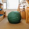 Big Joe Fuf 4Ft Foam Bean Bag Chair with Removable Cover for Kids, Teens, Collegiate Green Velveteen, Durable Woven Polyester, 4 foot Large Reading and Gaming Seat view 2
