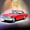 1963 Ford Galaxie 500 Fastback With Stock Hub Caps | Fine Art Prints By Danny Whitfield (20 x 24 Inches, RANGOON RED) view 1