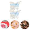 ULDIGI 2Pcs Imitation Rattan Woven Basket Cute Cart Candy Storage for Parties Showers and Decor for Treats and Toys view 2