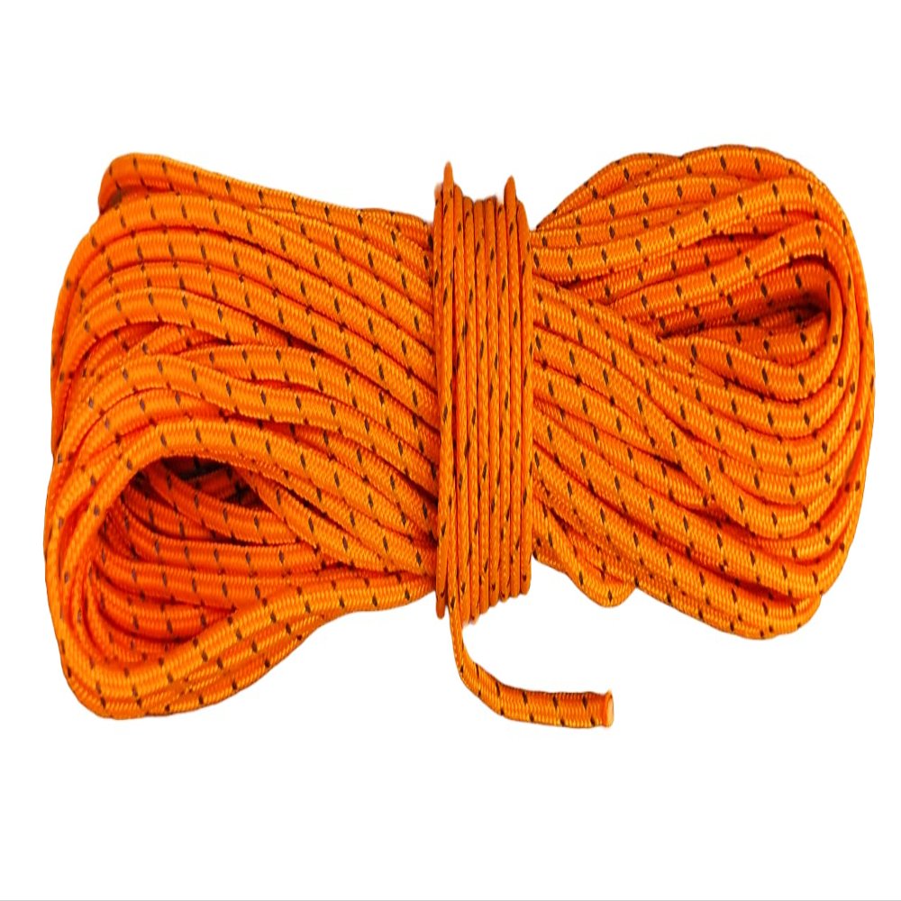 B2BPlusC Ultra Light Dyneema Reflective Orange Rope 1/16 Inch Diameter | 440lbs Breaking Strain | Tent Guy Guide Rope | Suitable for Sailing, Dinghy, Yachting, Cruising, Racing - 120 Feet